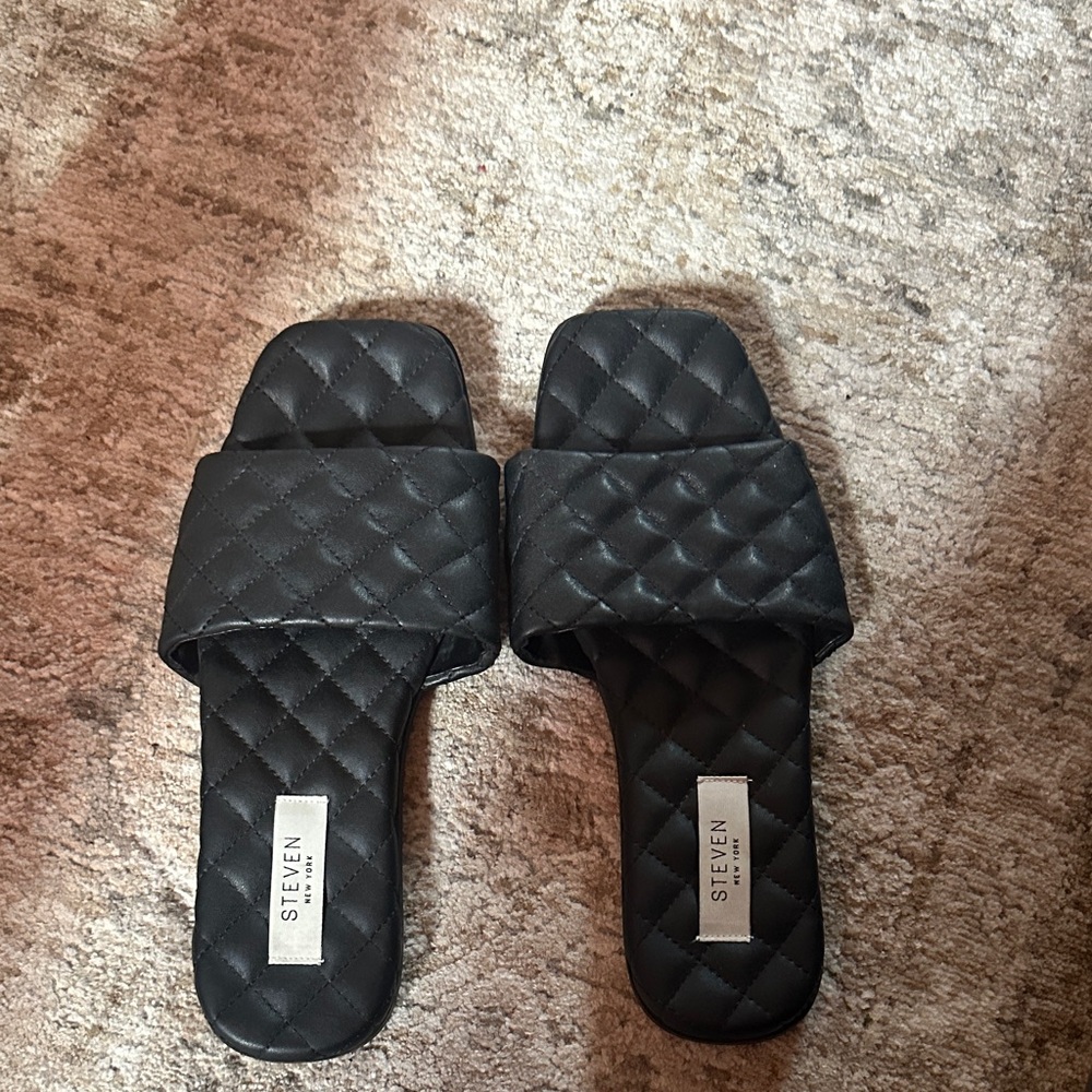 Steven Black Quilted Women's Slippers